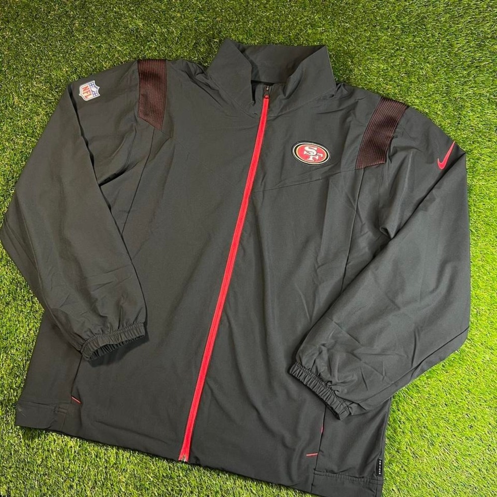 Nike NFL San Francisco 49ers Sideline Dri-FIT Full Zip Jacket Black Red XL